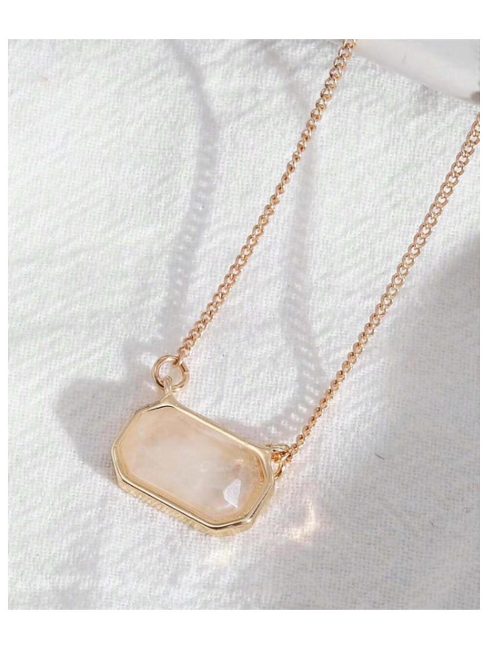 Off white sideways Necklace - Gold - 18"